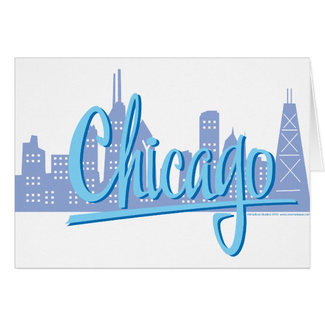 Ligne Skyline de Chicago Windy City (Devant horizontal)