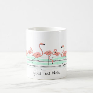 Ligne tasse de Flamants roses des "textes"