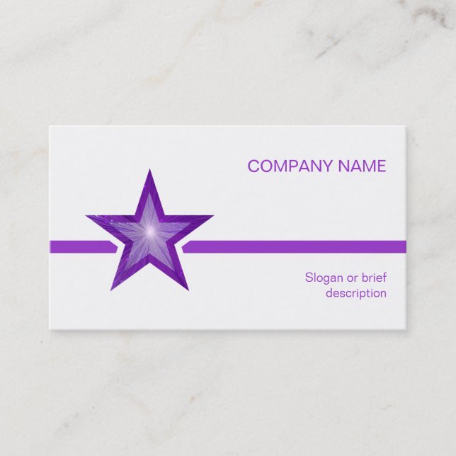 Ligne violet Star violet carte de visite blanc (Devant)