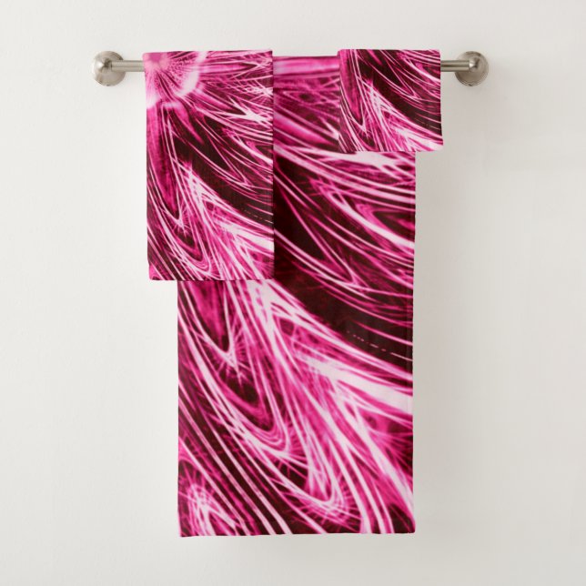 Lignes Abstraites de serviette Fleur violet (En situation)