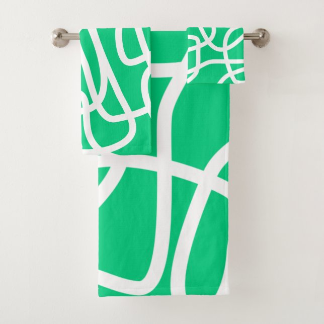 Lignes Abstraites modernes Vert blanc mignon Whims (En situation)