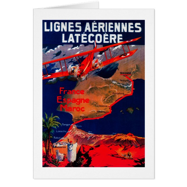Lignes Aeriennes Latecoere Poster vintage (Devant)