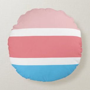 Lignes bleues et roses motif coussin rond