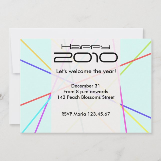 Lignes colorées carte d'invitation (Devant)