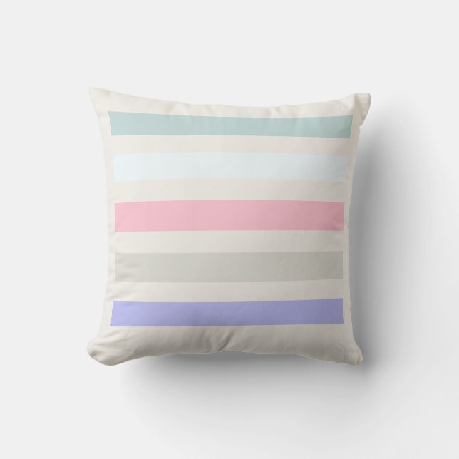 Lignes colorées esthétiques Coussin Carré moderne (Recto)