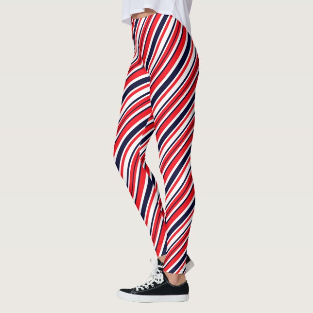 Lignes colorées funky Grandes bandes Leggings Moti (Gauche)