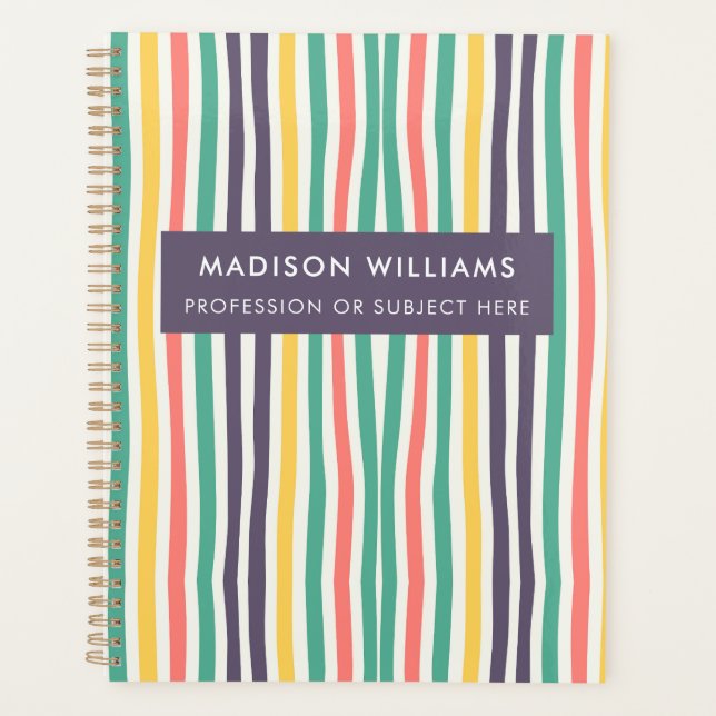 Lignes colorées Planificateur de fleurs modernes (Devant)