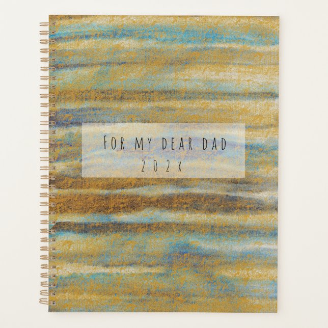 Lignes d'aquarelle bleu et or (Devant)