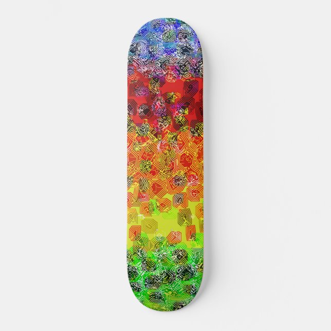 Lignes de couleur psychédéliques : skateboard pers (Recto)