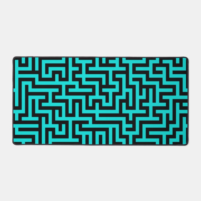 Lignes de labyrinthe noir turquoise (Recto)