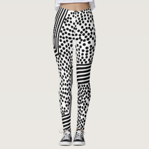 Lignes de points Polka funky Leggings gras