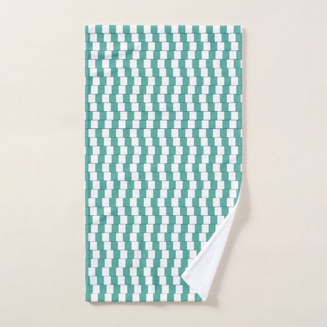 Lignes déroutantes turquoise (Serviette à main)