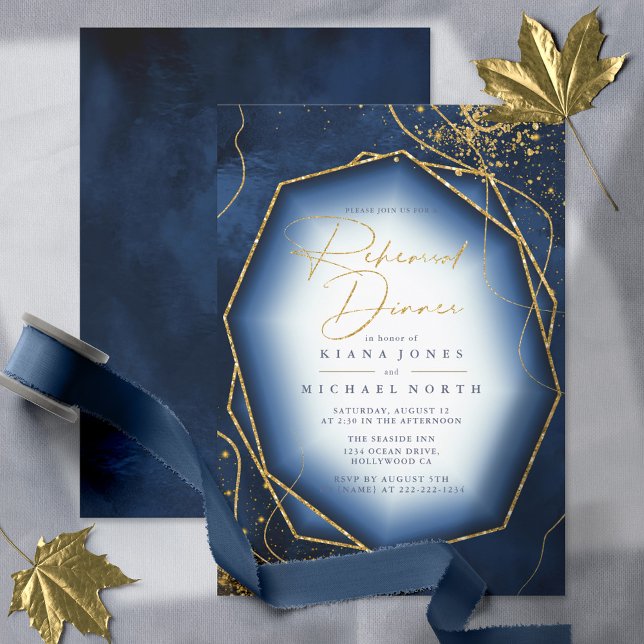 Lignes d'or fin Dîner de répétition Abstrait Bl ID (Créateur téléchargé)