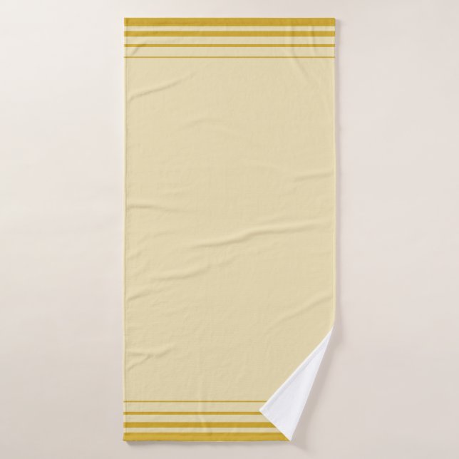 Lignes dorées tendance sur Champagne Beige (Serviette de bain)