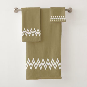 Lignes élégantes blanches en chevron sur beige cha