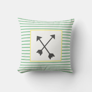 Lignes Élégantes Grandes Vertes Coussin Lisse Orei