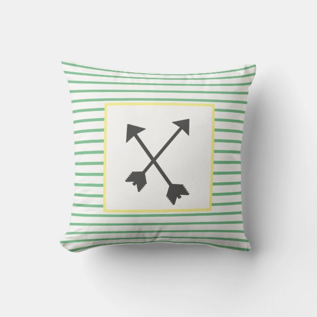 Lignes Élégantes Grandes Vertes Coussin Lisse Orei (Recto)