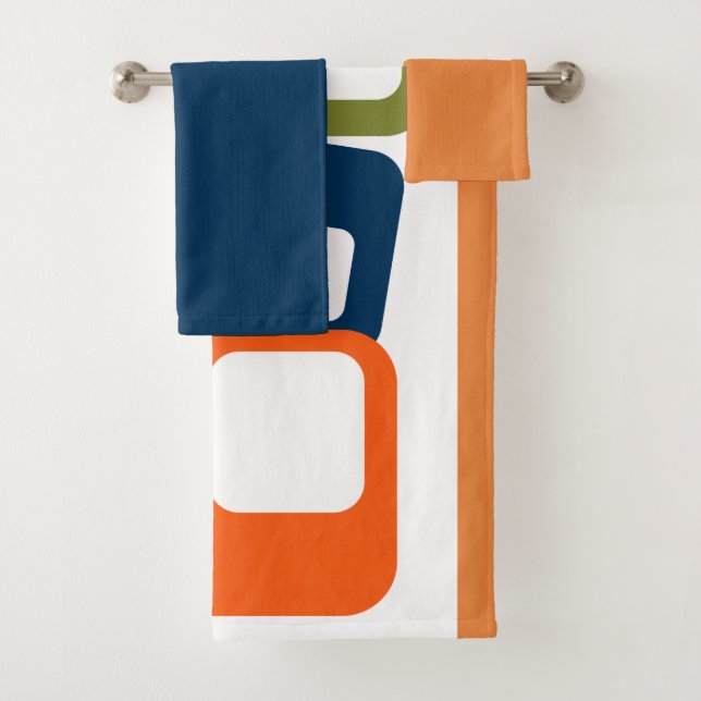 Lignes et rectangles Ensemble de serviettes de bai (En situation)