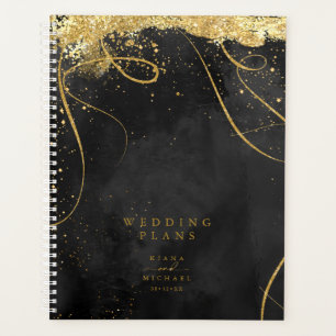 Lignes fines Gold Abstrait Mariage noir ID867