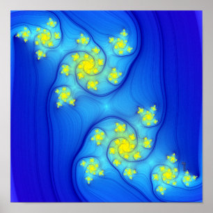 Lignes flottantes (12 po x 12 po) Poster d'impress