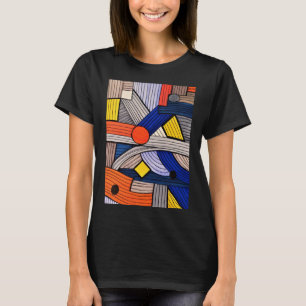 Lignes géométriques colorées T-shirt à main