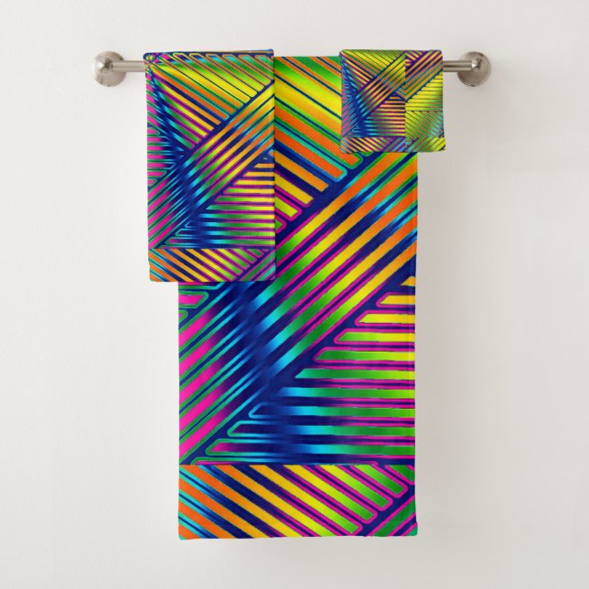 Lignes géométriques multicolores dégradées moderne (En situation)