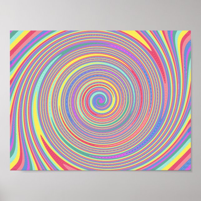 Lignes inclinées - Affiche de rotation de couleur (Devant)