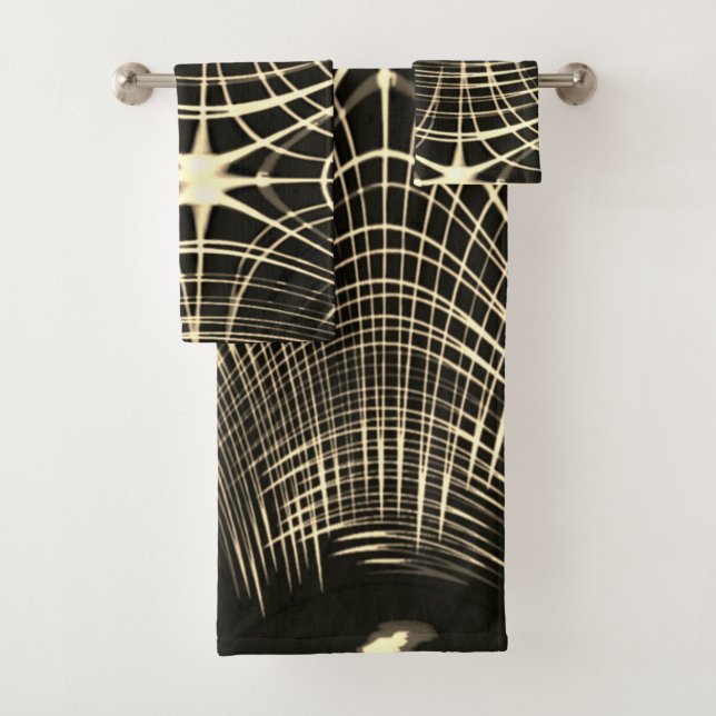 Lignes kaki répétées par vagues et croisées (En situation)