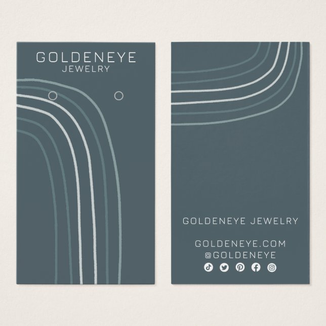 Lignes minimalistes Carte d'affichage à bijoux à o (Devant & derrière)