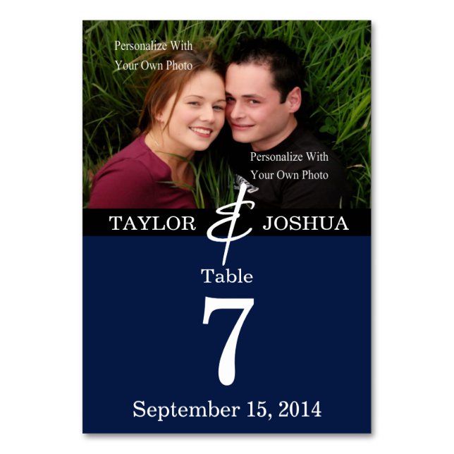 Lignes modernes Carte photo Deep Navy (Par défaut)