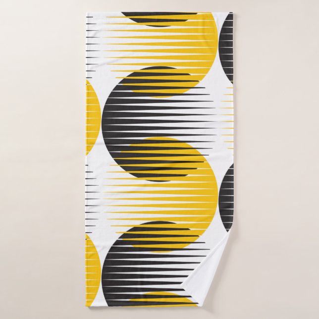 Lignes modernes et motif géométrique circulaire (Serviette de bain)