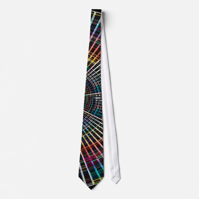 Lignes multicolores sur la cravate noire (Devant)