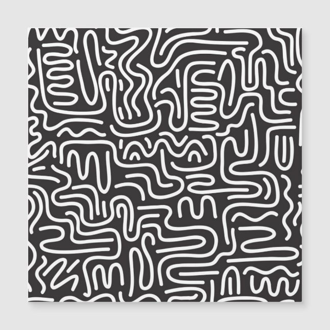Lignes ondulées de doodle rétro : Monochrome (Devant)