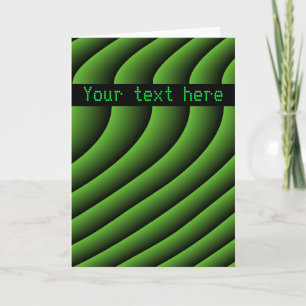 Lignes ondulées vertes hypnotiques Carte de voeux