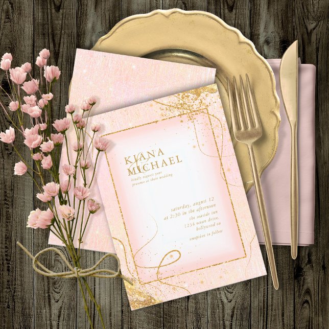 Lignes or fin Mariage Abstrait V2 Blush ID867 (Créateur téléchargé)