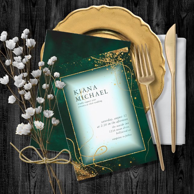 Lignes or fin Mariage Abstrait V2 Emerald ID867 (Créateur téléchargé)