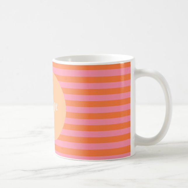 Lignes orange rose Mug personnalisé (Droite)
