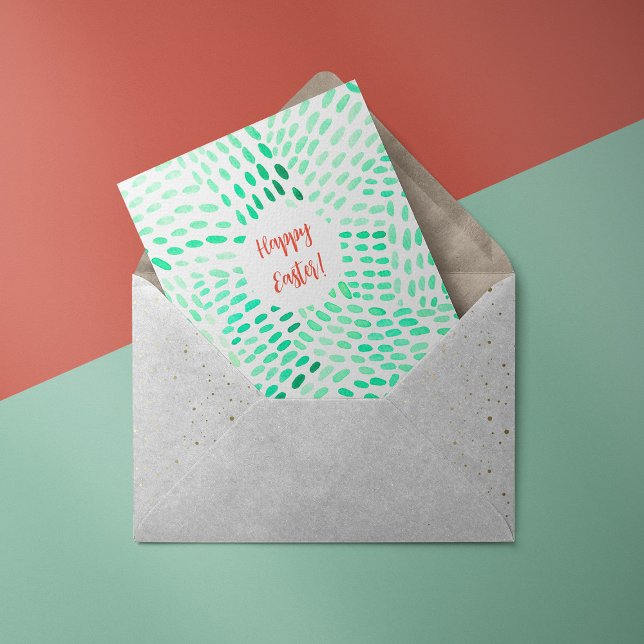 Lignes pointillées vert motif Carte de Pâques (Créateur téléchargé)