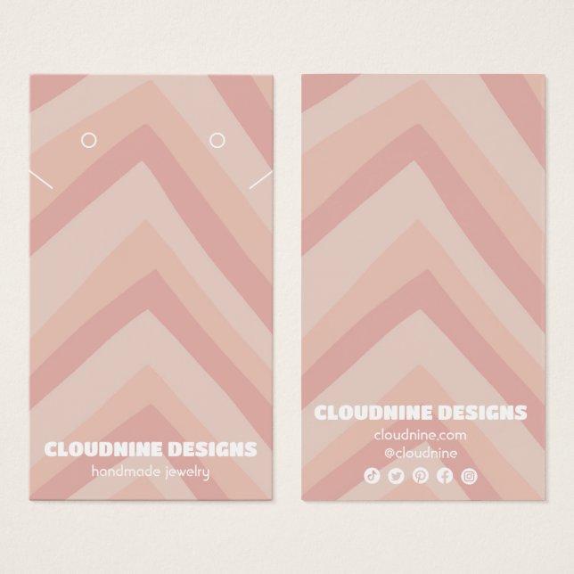 Lignes roses Écouter Collier Bijoux Carte d'affich (Devant & derrière)