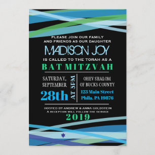 LIGNES SIMPLES Bat Bar Mitzvah Invitation