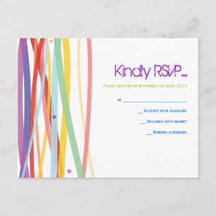 Lignes simples carte- de réponse de Mitzvah de