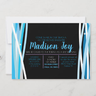 LIGNES SIMPLES Invitation BAT MITZVAH
