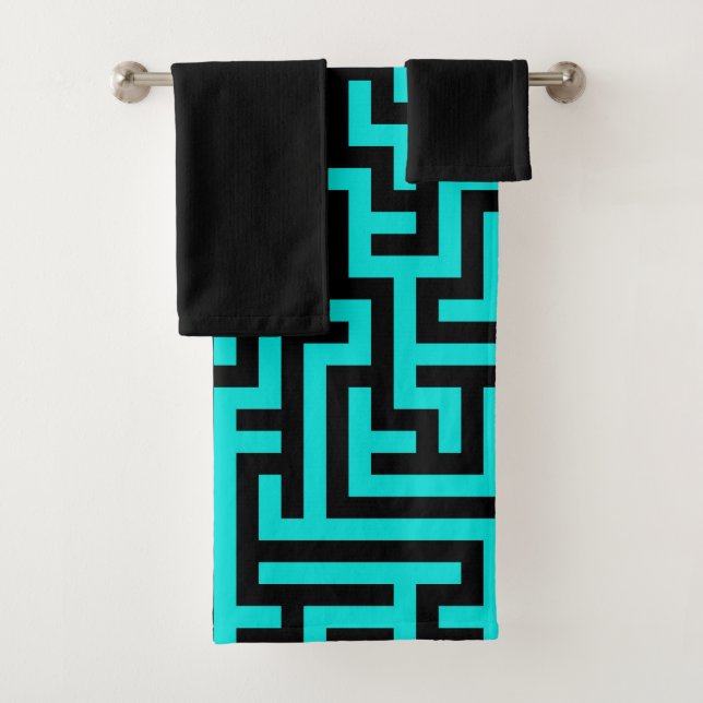 Lignes turquoise de Maze noir (En situation)