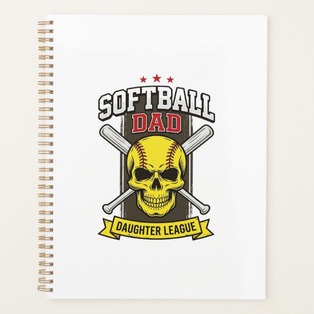 Ligue de softball père fille design vectoriel vint (Devant)