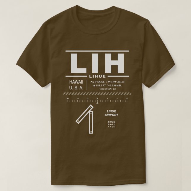 Lihue Airport LIH T-Shirt (Design devant)