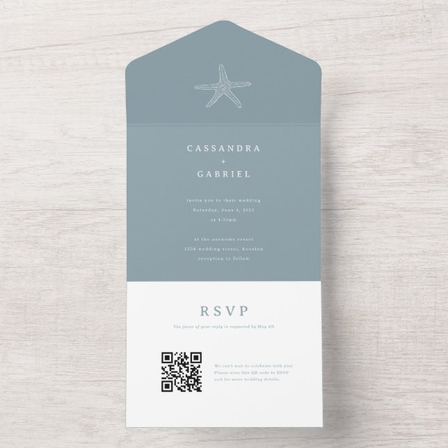 Lihue Faire-part de mariage avec QR Code RSVP (À l'intérieur)