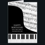 Like a Father To Me Piano and Music Birthday<br><div class="desc">A birthday card card for someone who is like a father. A great card for anyone who is into piano music. A grand piano with the keys along the bottom of the card. Un film musical sur le fond. A great card for someone who loves music. This is NOT a...</div>