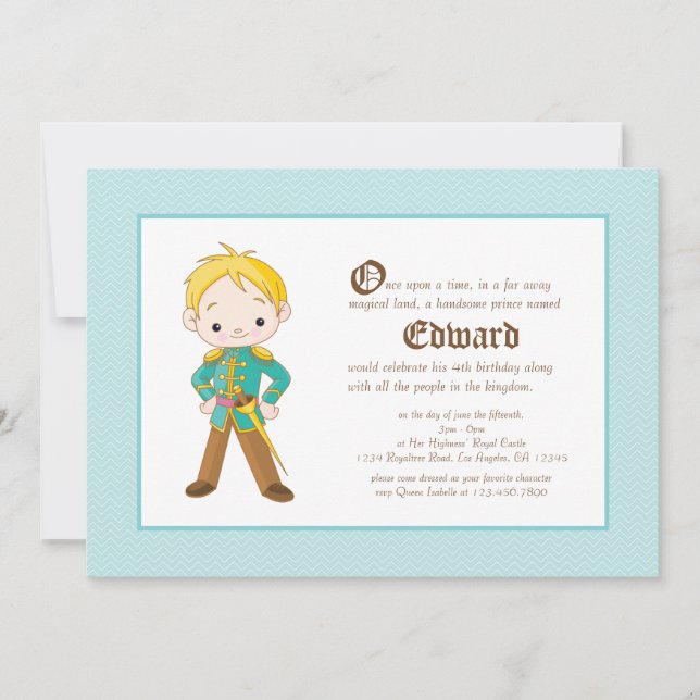 Li'l Blonde Prince Royal Invitation d'anniversaire (Devant)
