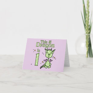 Lil Dragon 1er Anniversaire Invitation de la carte