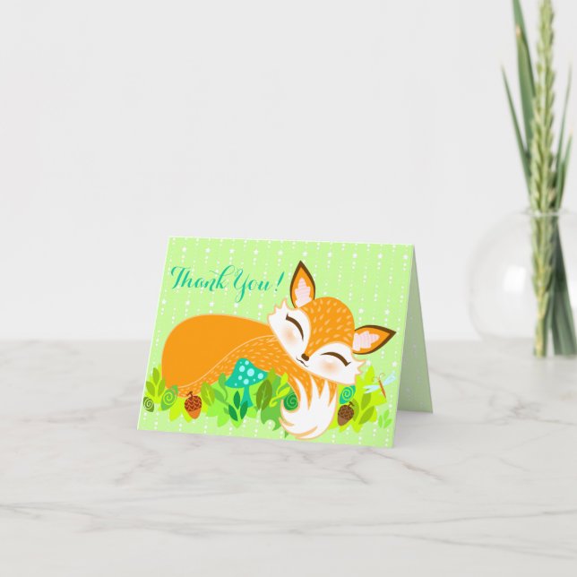 Lil Foxie Cub - Carte de remerciements Sur Mesure (Devant)